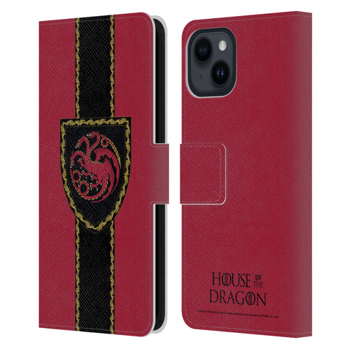 House Of The Dragon: Television Series Graphics Shield Leather Book Wallet Case Cover For Apple iPhone 15