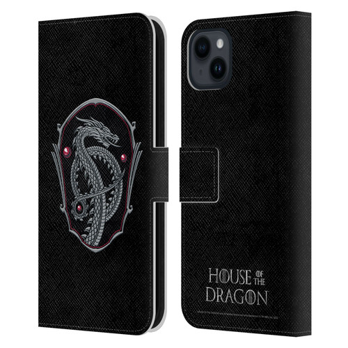 House Of The Dragon: Television Series Graphics Dragon Badge Leather Book Wallet Case Cover For Apple iPhone 15 Plus