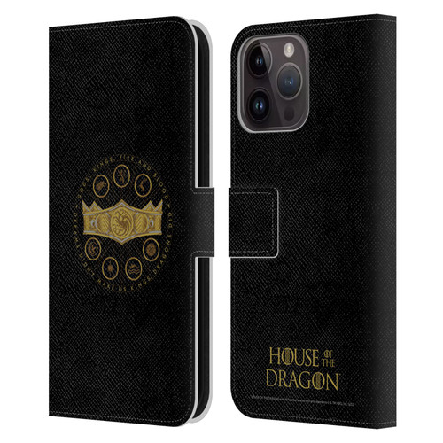 House Of The Dragon: Television Series Graphics Crown Leather Book Wallet Case Cover For Apple iPhone 15 Pro Max