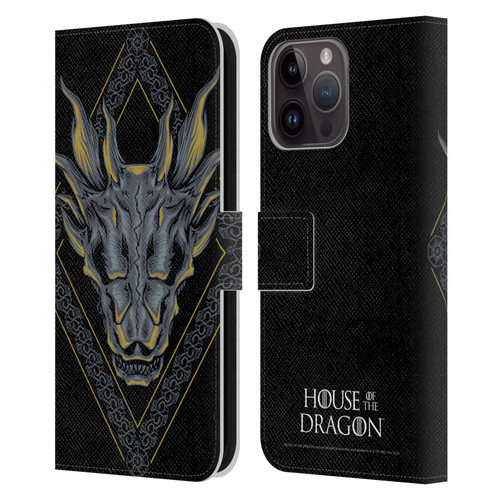 House Of The Dragon: Television Series Graphics Dragon Head Leather Book Wallet Case Cover For Apple iPhone 15 Pro Max