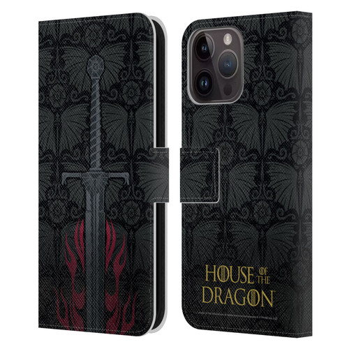 House Of The Dragon: Television Series Graphics Sword Leather Book Wallet Case Cover For Apple iPhone 15 Pro Max