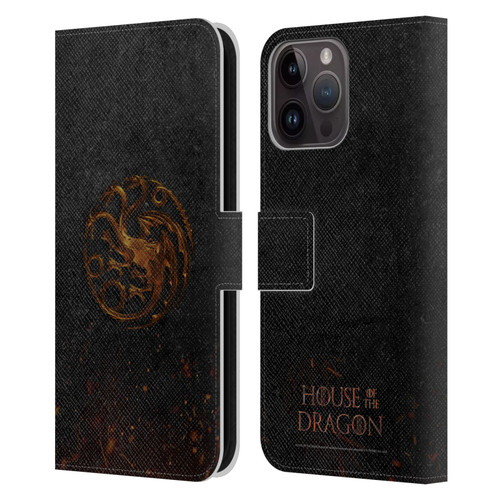 House Of The Dragon: Television Series Graphics Targaryen Emblem Leather Book Wallet Case Cover For Apple iPhone 15 Pro Max