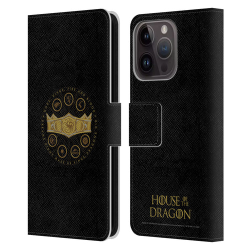House Of The Dragon: Television Series Graphics Crown Leather Book Wallet Case Cover For Apple iPhone 15 Pro