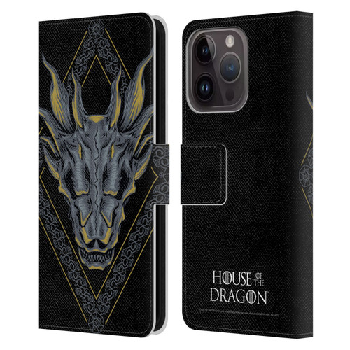 House Of The Dragon: Television Series Graphics Dragon Head Leather Book Wallet Case Cover For Apple iPhone 15 Pro