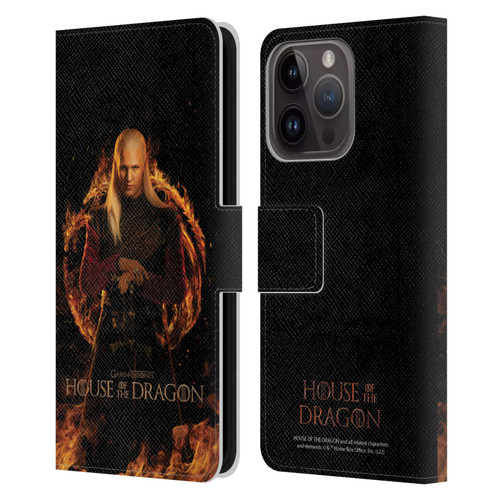 House Of The Dragon: Television Series Key Art Daemon Leather Book Wallet Case Cover For Apple iPhone 15 Pro