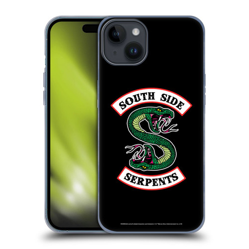 Riverdale Graphic Art South Side Serpents Soft Gel Case for Apple iPhone 15 Plus