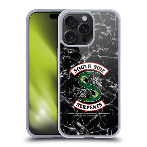 Riverdale South Side Serpents Black And White Marble Logo Soft Gel Case for Apple iPhone 15 Pro Max
