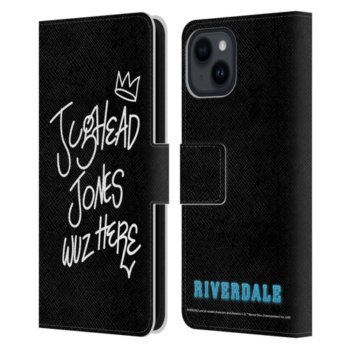 Riverdale Graphic Art Jughead Wuz Here Leather Book Wallet Case Cover For Apple iPhone 15