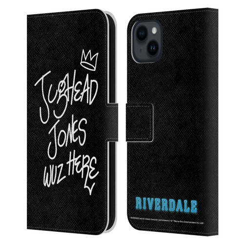 Riverdale Graphic Art Jughead Wuz Here Leather Book Wallet Case Cover For Apple iPhone 15 Plus
