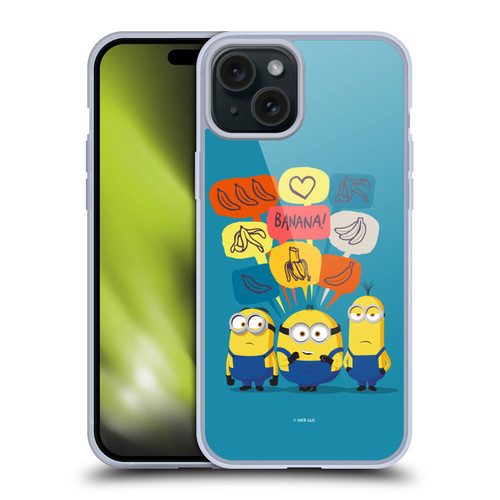 Minions Rise of Gru(2021) Graphics Speech Bubbles Soft Gel Case for Apple iPhone 15 Plus