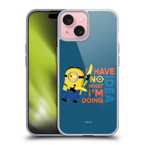 Minions Rise of Gru(2021) Humor No Idea Soft Gel Case for Apple iPhone 15