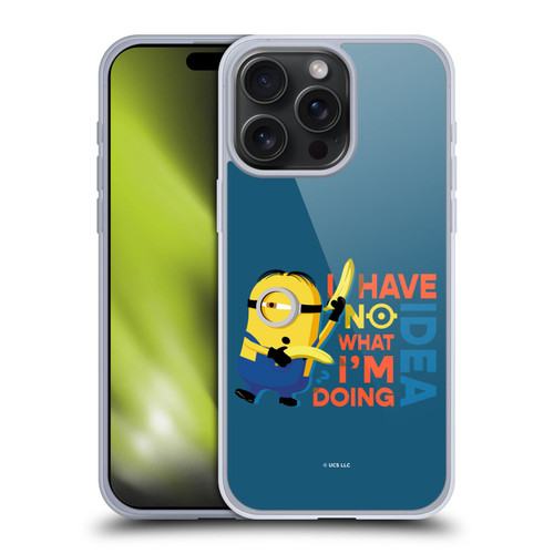 Minions Rise of Gru(2021) Humor No Idea Soft Gel Case for Apple iPhone 15 Pro Max