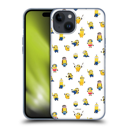 Minions Rise of Gru(2021) Humor Costume Pattern Soft Gel Case for Apple iPhone 15 Plus