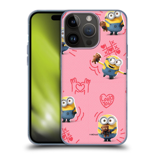 Minions Rise of Gru(2021) Valentines 2021 Bob Pattern Soft Gel Case for Apple iPhone 15 Pro