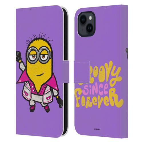 Minions Rise of Gru(2021) 70's Phil Leather Book Wallet Case Cover For Apple iPhone 15 Plus