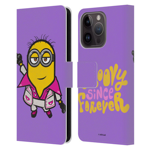 Minions Rise of Gru(2021) 70's Phil Leather Book Wallet Case Cover For Apple iPhone 15 Pro
