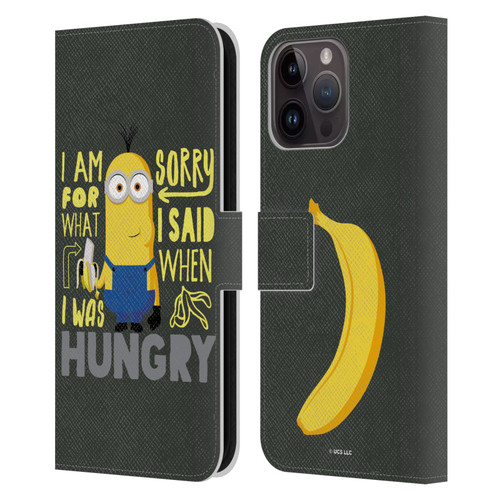 Minions Rise of Gru(2021) Humor Hungry Leather Book Wallet Case Cover For Apple iPhone 15 Pro Max
