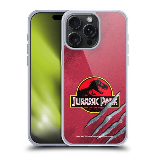 Jurassic Park Logo Red Claw Soft Gel Case for Apple iPhone 15 Pro Max