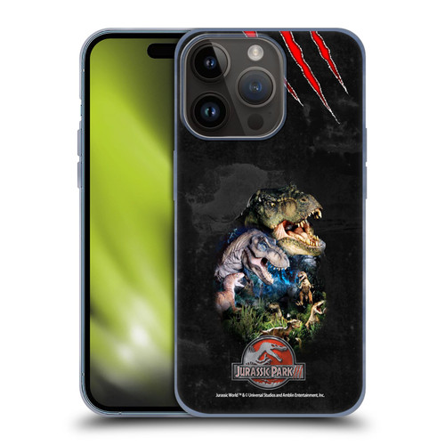 Jurassic Park III Key Art Dinosaurs Soft Gel Case for Apple iPhone 15 Pro