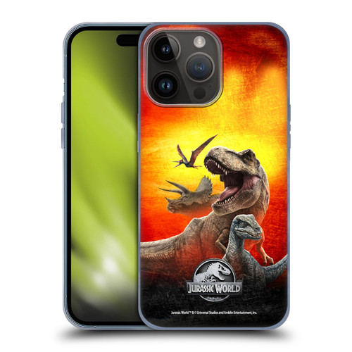 Jurassic World Key Art Dinosaurs Soft Gel Case for Apple iPhone 15 Pro Max