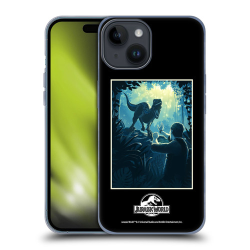 Jurassic World Vector Art Blue Raptor Soft Gel Case for Apple iPhone 15