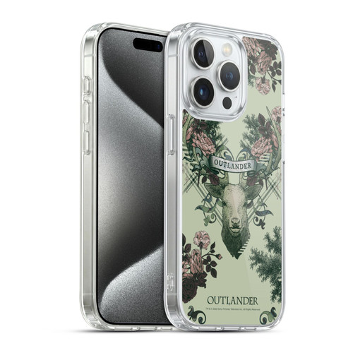 Outlander Composed Graphics Floral Deer Soft Gel Case for Apple iPhone 15 Pro & MagSafe