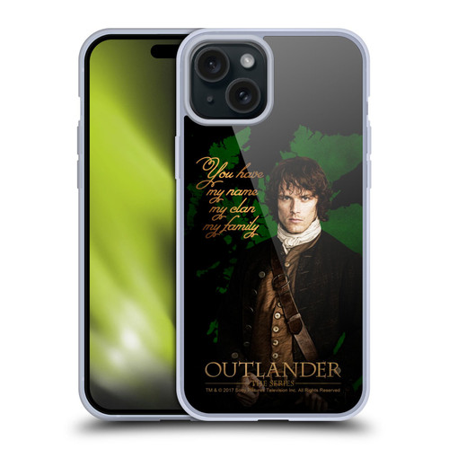 Outlander Portraits Jamie Soft Gel Case for Apple iPhone 15 Plus