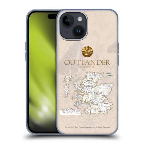 Outlander Seals And Icons Map Soft Gel Case for Apple iPhone 15