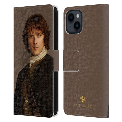 Outlander Characters Jamie Traditional Leather Book Wallet Case Cover For Apple iPhone 15