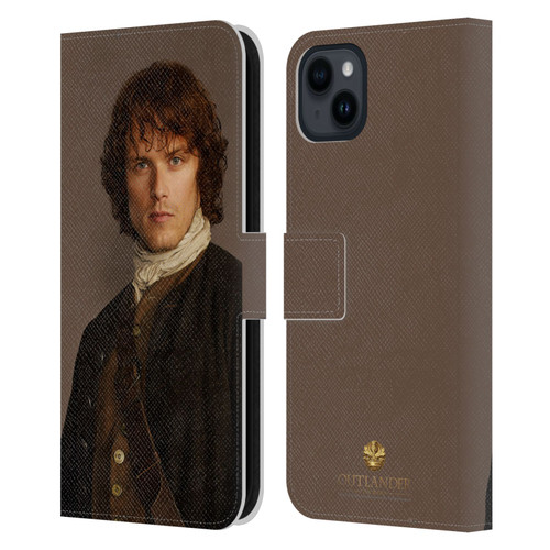 Outlander Characters Jamie Traditional Leather Book Wallet Case Cover For Apple iPhone 15 Plus