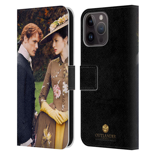 Outlander Characters Jamie And Claire Leather Book Wallet Case Cover For Apple iPhone 15 Pro Max
