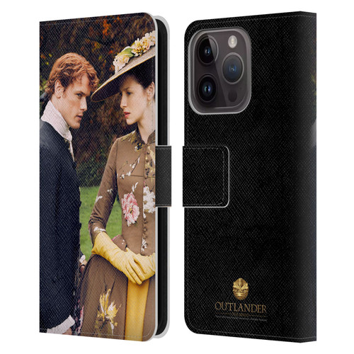 Outlander Characters Jamie And Claire Leather Book Wallet Case Cover For Apple iPhone 15 Pro