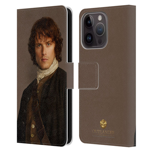 Outlander Characters Jamie Traditional Leather Book Wallet Case Cover For Apple iPhone 15 Pro