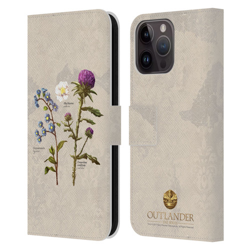 Outlander Graphics Flowers Leather Book Wallet Case Cover For Apple iPhone 15 Pro Max