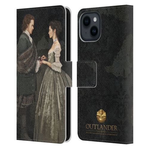 Outlander Portraits Claire & Jamie Painting Leather Book Wallet Case Cover For Apple iPhone 15