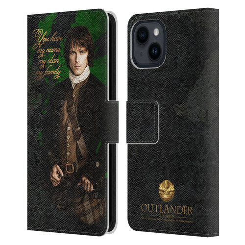 Outlander Portraits Jamie Leather Book Wallet Case Cover For Apple iPhone 15