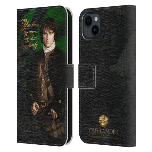 Outlander Portraits Jamie Leather Book Wallet Case Cover For Apple iPhone 15 Plus