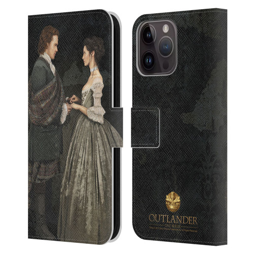 Outlander Portraits Claire & Jamie Painting Leather Book Wallet Case Cover For Apple iPhone 15 Pro Max