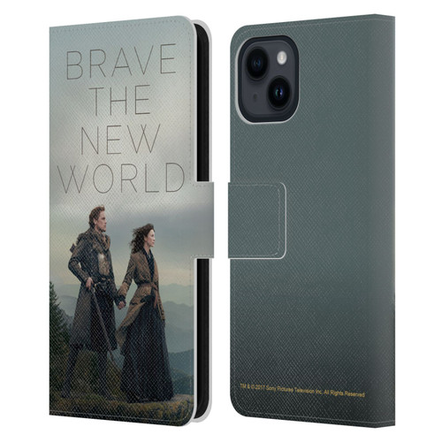 Outlander Season 4 Art Brave The New World Leather Book Wallet Case Cover For Apple iPhone 15