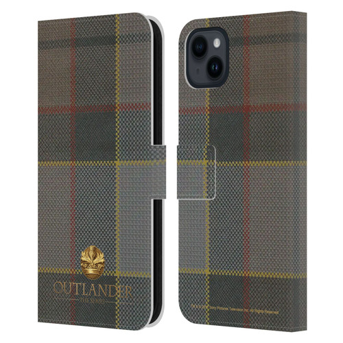 Outlander Tartans Fraser Leather Book Wallet Case Cover For Apple iPhone 15 Plus