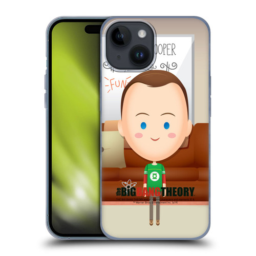 The Big Bang Theory Character Art Sheldon Soft Gel Case for Apple iPhone 15