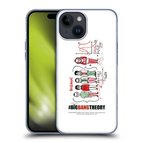 The Big Bang Theory Graphics Arts 2 Doodle Group Soft Gel Case for Apple iPhone 15