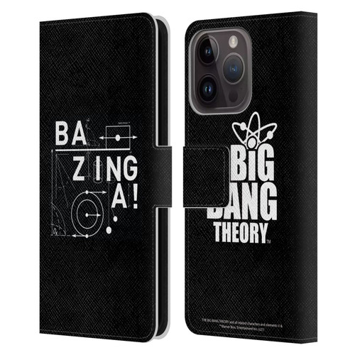 The Big Bang Theory Bazinga Physics Leather Book Wallet Case Cover For Apple iPhone 15 Pro