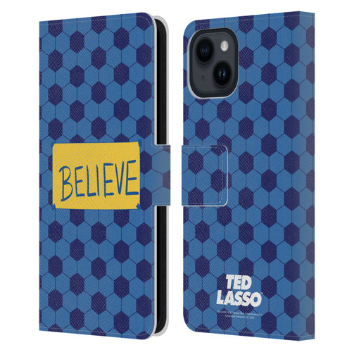 Ted Lasso Season 1 Graphics Believe Leather Book Wallet Case Cover For Apple iPhone 15