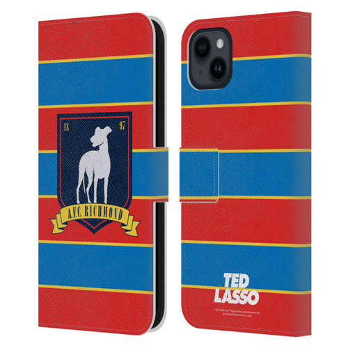 Ted Lasso Season 1 Graphics A.F.C Richmond Stripes Leather Book Wallet Case Cover For Apple iPhone 15 Plus