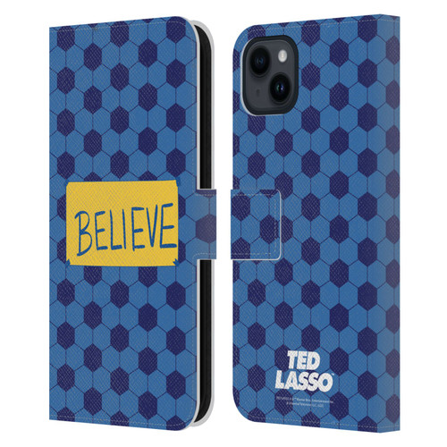 Ted Lasso Season 1 Graphics Believe Leather Book Wallet Case Cover For Apple iPhone 15 Plus