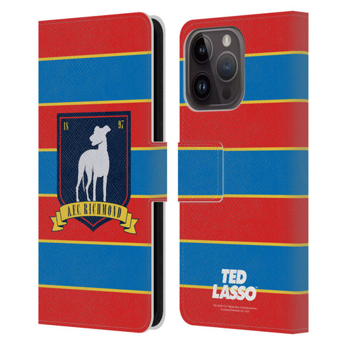 Ted Lasso Season 1 Graphics A.F.C Richmond Stripes Leather Book Wallet Case Cover For Apple iPhone 15 Pro