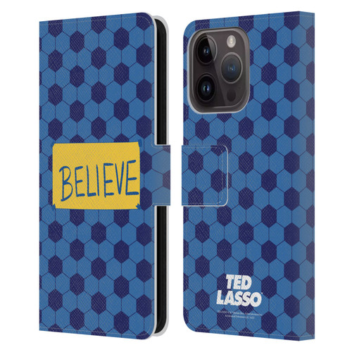 Ted Lasso Season 1 Graphics Believe Leather Book Wallet Case Cover For Apple iPhone 15 Pro