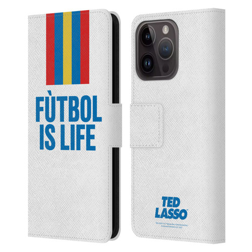 Ted Lasso Season 1 Graphics Futbol Is Life Leather Book Wallet Case Cover For Apple iPhone 15 Pro