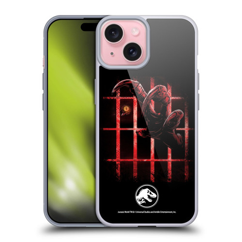 Jurassic World Fallen Kingdom Key Art Claw In Dark Soft Gel Case for Apple iPhone 15